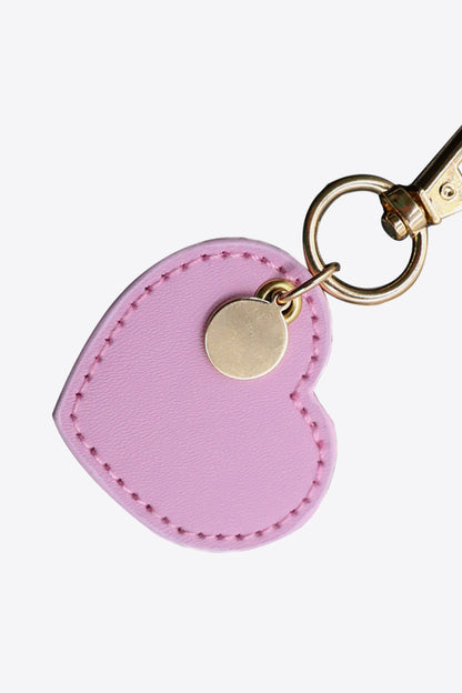 Assorted 4-Pack Heart Shape PU Leather Keychain