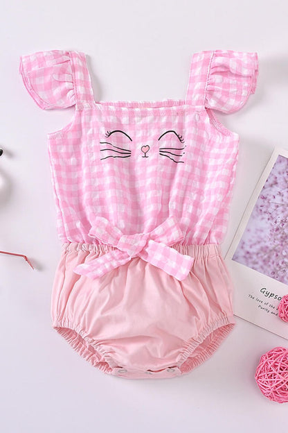 Baby Plaid Cat Graphic Bodysuit