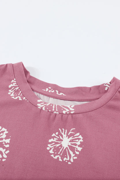 Girls Dandelion Print Round Neck Tee