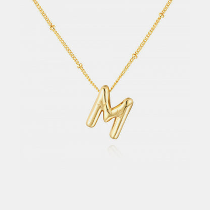 Gold-Plated Bubble Initial Necklace