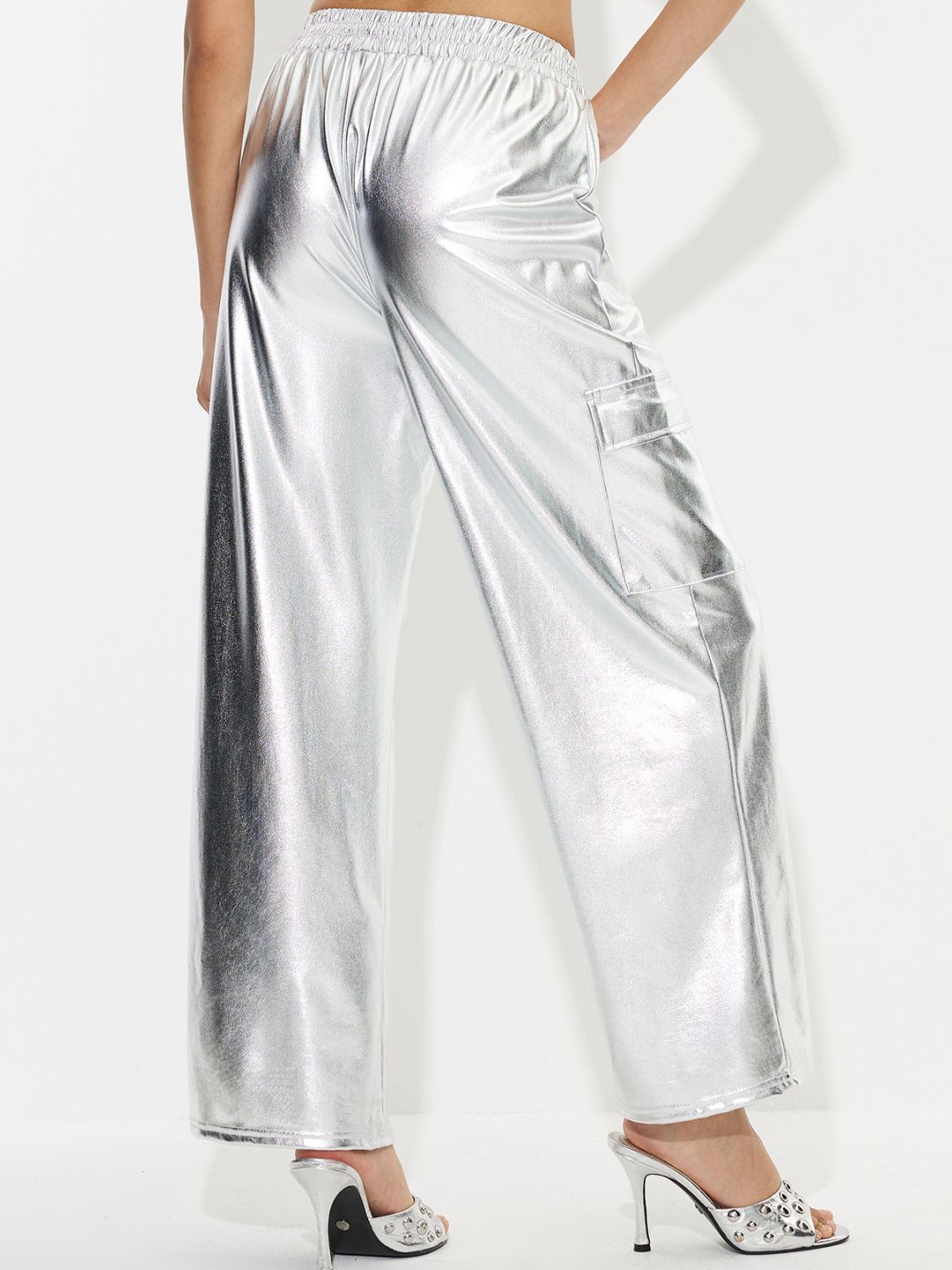 Elastic Waist Wide Leg Pants